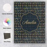 Personalised Name Gold Botanical Folk Custom  Unique Gift Idea Modern Room Accent Canvas Wall Art Print Decor Picture Ready to Hang
