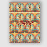 Personalised Name Alpaca Rainbow Floral Landscape Pattern Artistic Custom  Unique Canvas Wall Art Print Decor Picture Ready to Hang