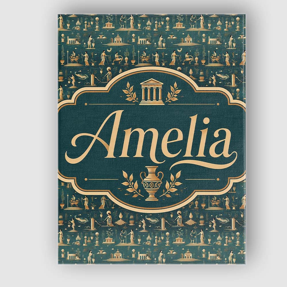 Personalised Name Ancient Greek Scene Custom Modern Room Accent Creative Decorator Style Canvas Wall Art Print Decor Picture Ready to Hang