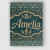 Personalised Name Ancient Greek Scene Custom Modern Room Accent Creative Decorator Style Canvas Wall Art Print Decor Picture Ready to Hang