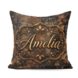 Custom Name Abstract Texture Grunge Metallic Seamless Industrial Square Filled Cushion Throw Pillow Sofa Bed Home Decor Zip Washable UK Made