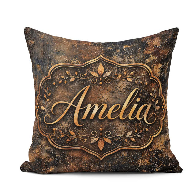 Custom Name Abstract Texture Grunge Metallic Seamless Industrial Square Filled Cushion Throw Pillow Sofa Bed Home Decor Zip Washable UK Made