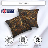 Custom Name Abstract Texture Grunge Metallic Seamless Industrial Square Filled Cushion Throw Pillow Sofa Bed Home Decor Zip Washable UK Made