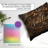 Custom Name Abstract Texture Grunge Metallic Seamless Industrial Square Filled Cushion Throw Pillow Sofa Bed Home Decor Zip Washable UK Made