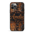Abstract Rust and Paint Splatter Grunge Seamless Custom Name Protective Phone Case Mobile Cover Durable Everyday Smartphone Shock Resistant
