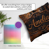 Custom Name Abstract Rust Paint Splatter Grunge Seamless Pattern Square Filled Cushion Throw Pillow Sofa Bed Home Decor Zip Washable UK Made