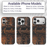 Abstract Rust and Paint Splatter Grunge Seamless Custom Name Protective Phone Case Mobile Cover Durable Everyday Smartphone Shock Resistant