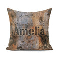 Custom Name Weathered Metal Rust Texture Seamless Pattern Grunge Square Filled Cushion Throw Pillow Sofa Bed Home Decor Zip Washable UK Made