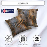 Custom Name Weathered Metal Rust Texture Seamless Pattern Grunge Square Filled Cushion Throw Pillow Sofa Bed Home Decor Zip Washable UK Made