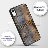Weathered Metal Rust Texture Seamless Pattern Custom Name Protective Phone Case Mobile Cover Durable Everyday Smartphone Shock Resistant