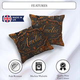Custom Name Dark Grunge Rust Texture Splatter Pattern Industrial Square Filled Cushion Throw Pillow Sofa Bed Home Decor Zip Washable UK Made