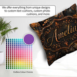 Custom Name Dark Grunge Rust Texture Splatter Pattern Industrial Square Filled Cushion Throw Pillow Sofa Bed Home Decor Zip Washable UK Made