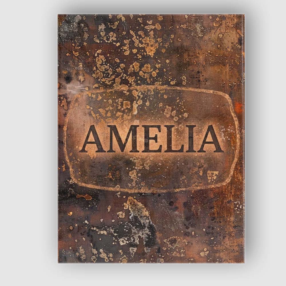 Personalised Name Urban Grunge Rust Texture Custom  Bespoke Interior Contemporary Canvas Wall Art Print Decor Picture Ready to Hang