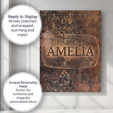 Personalised Name Urban Grunge Rust Texture Custom  Bespoke Interior Contemporary Canvas Wall Art Print Decor Picture Ready to Hang