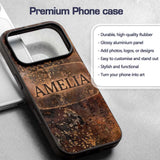 Urban Grunge Rust Texture Seamless Printed Design Custom Name Protective Phone Case Mobile Cover Durable Everyday Smartphone Shock Resistant