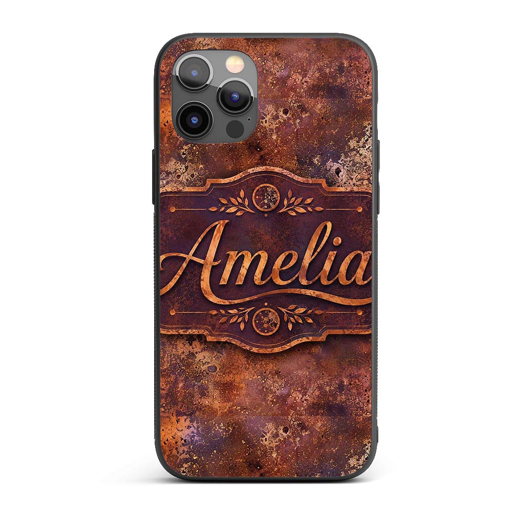 Heavy Rust Corrosion Texture Seamless Pattern Custom Name Protective Phone Case Mobile Cover Durable Everyday Smartphone Shock Resistant