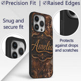 Abstract Rust Splash Texture Seamless Pattern Custom Name Protective Phone Case Mobile Cover Durable Everyday Smartphone Shock Resistant