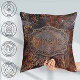 Custom Name Corroded Metal Rust Texture Seamless Pattern Grunge Square Filled Cushion Throw Pillow Sofa Bed Home Decor Zip Washable UK Made