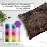 Custom Name Corroded Metal Rust Texture Seamless Pattern Grunge Square Filled Cushion Throw Pillow Sofa Bed Home Decor Zip Washable UK Made