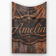 Distressed Rust Metal Surface Texture Dark Brown Grunge Seamless  Personalised Custom Name Super Soft Fleece Blanket Bed Sofa Throw