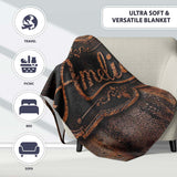 Distressed Rust Metal Surface Texture Dark Brown Grunge Seamless  Personalised Custom Name Super Soft Fleece Blanket Bed Sofa Throw