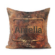 Custom Name Urban Rust Texture with Gold Flecks Grunge Seamless Square Filled Cushion Throw Pillow Sofa Bed Home Decor Zip Washable UK Made