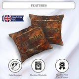 Custom Name Urban Rust Texture with Gold Flecks Grunge Seamless Square Filled Cushion Throw Pillow Sofa Bed Home Decor Zip Washable UK Made
