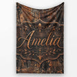 Vintage Metal Rust Patina Texture Dark Industrial Grunge Seamless  Personalised Custom Name Super Soft Fleece Blanket Bed Sofa Throw