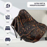 Vintage Metal Rust Patina Texture Dark Industrial Grunge Seamless  Personalised Custom Name Super Soft Fleece Blanket Bed Sofa Throw