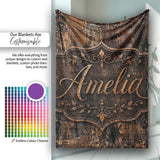 Vintage Metal Rust Patina Texture Dark Industrial Grunge Seamless  Personalised Custom Name Super Soft Fleece Blanket Bed Sofa Throw