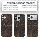 Vintage Metal Rust Patina Texture Dark Industrial Custom Name Protective Phone Case Mobile Cover Durable Everyday Smartphone Shock Resistant