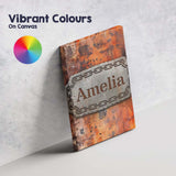 Personalised Name Weathered Rust Surface Custom  Unique Gift Idea Elegant Feature Canvas Wall Art Print Decor Picture Ready to Hang