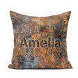 Custom Name Metal Rust Pattern with Gold Accents Seamless Grunge Square Filled Cushion Throw Pillow Sofa Bed Home Decor Zip Washable UK Made