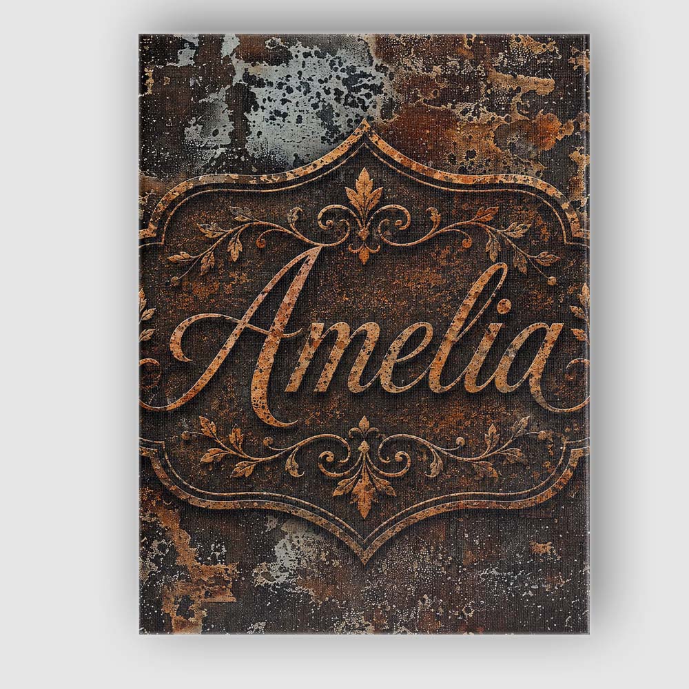 Personalised Name Speckled Rust Texture Custom  Modern Room Accent Elegant Feature Canvas Wall Art Print Decor Picture Ready to Hang