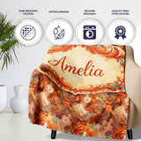 Abstract Woman Portrait Flowing Hair Artistic Pattern Lovely  Personalised Custom Name Super Soft Fleece Blanket Bed Sofa Throw