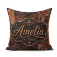 Custom Name Layered Patina Texture Mixed Grunge Seamless Pattern Square Filled Cushion Throw Pillow Sofa Bed Home Decor Zip Washable UK Made