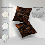 Custom Name Layered Patina Texture Mixed Grunge Seamless Pattern Square Filled Cushion Throw Pillow Sofa Bed Home Decor Zip Washable UK Made