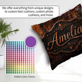 Custom Name Layered Patina Texture Mixed Grunge Seamless Pattern Square Filled Cushion Throw Pillow Sofa Bed Home Decor Zip Washable UK Made
