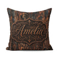 Custom Name Rust and Gold Splatter Dark Metallic Grunge Seamless Square Filled Cushion Throw Pillow Sofa Bed Home Decor Zip Washable UK Made