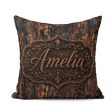 Custom Name Rust and Gold Splatter Dark Metallic Grunge Seamless Square Filled Cushion Throw Pillow Sofa Bed Home Decor Zip Washable UK Made