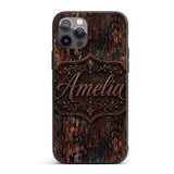 Rust and Gold Splatter Texture Dark Metallic Custom Name Protective Phone Case Mobile Cover Durable Everyday Smartphone Shock Resistant