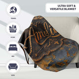 Vintage Industrial Rust Texture with Structural Elements Seamless  Personalised Custom Name Super Soft Fleece Blanket Bed Sofa Throw