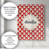 Personalised Name Christmas Santa Face Custom  Modern Room Accent Elegant Feature Canvas Wall Art Print Decor Picture Ready to Hang