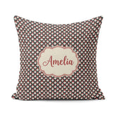 Custom Name Minimal Santa Hat Beard Repeat Dark Christmas Lovely Square Filled Cushion Throw Pillow Sofa Bed Home Decor Zip Washable UK Made
