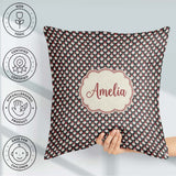 Custom Name Minimal Santa Hat Beard Repeat Dark Christmas Lovely Square Filled Cushion Throw Pillow Sofa Bed Home Decor Zip Washable UK Made