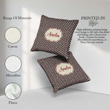 Custom Name Minimal Santa Hat Beard Repeat Dark Christmas Lovely Square Filled Cushion Throw Pillow Sofa Bed Home Decor Zip Washable UK Made