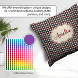 Custom Name Minimal Santa Hat Beard Repeat Dark Christmas Lovely Square Filled Cushion Throw Pillow Sofa Bed Home Decor Zip Washable UK Made