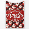 Dramatic Santa Portrait Red Splatter Background Christmas Design  Personalised Custom Name Super Soft Fleece Blanket Bed Sofa Throw