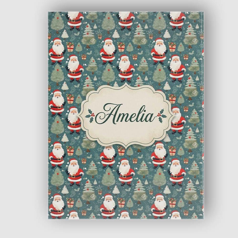 Personalised Name Cute Santa Trees Gifts Custom  Unique Gift Idea Elegant Feature Canvas Wall Art Print Decor Picture Ready to Hang