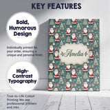 Personalised Name Cute Santa Trees Gifts Custom  Unique Gift Idea Elegant Feature Canvas Wall Art Print Decor Picture Ready to Hang
